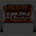 Old Style Wooden Cart With Spoked Wheels And Wooden Rail Platform