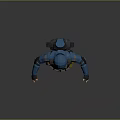 Blue Low Poly Tactical Character 3D Model With Helmet Goggles And Vest Knee Pads