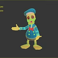 Cartoon Duck Character In Blue Sailor Outfit With Red Bowtie White Gloves And Yellow Feet