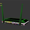 Wireless Router With Dual Antennas Ethernet Ports And LED Indicators 3d model
