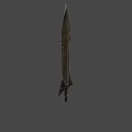 Dark Fantasy Sword Featuring Intricate Hilt Red Gemstone And Sharp Metallic Blade 3d model