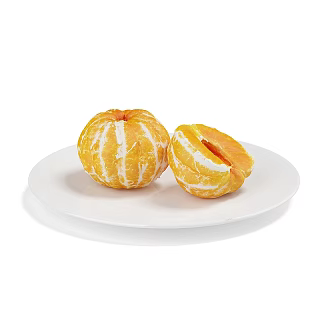 food fruit plate oranges 3d model