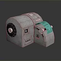 Industrial Silver Metallic Mechanical Device With Green Label Knob And Ports