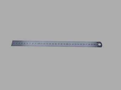 Household Metal Ruler With Clear Scale Measurements And Hanging Hole Design 3d model