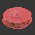 Antique Traditional Stacked Stone Mill Featuring Circular Design And Mossy Base