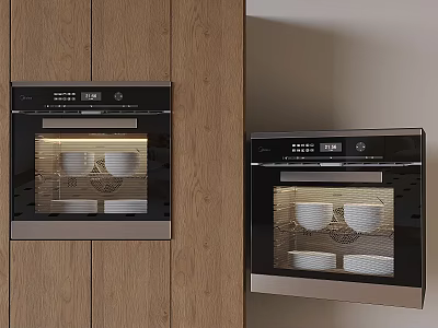 Modern Kitchen Interior With Built in Ovens As Essential Kitchen Appliances 3d model