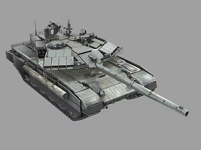 Modern Main Battle Tank With Long Gun Barrel Heavy Armor Tracks And Top Equipment 3d model