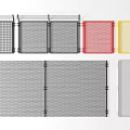 Architectural Mesh Fence Components in Black Red Yellow and Gray Colors