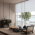 Cozy Home Balcony With Wooden Walls Rattan Chairs Coffee Table And Tree View