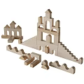 Wooden Building Blocks For Creative Castle Staircase And Arch Construction 3d model