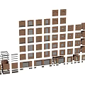 Brick Building Facade Design With Modular Window Patterns And Rectangular Blocks 3d model