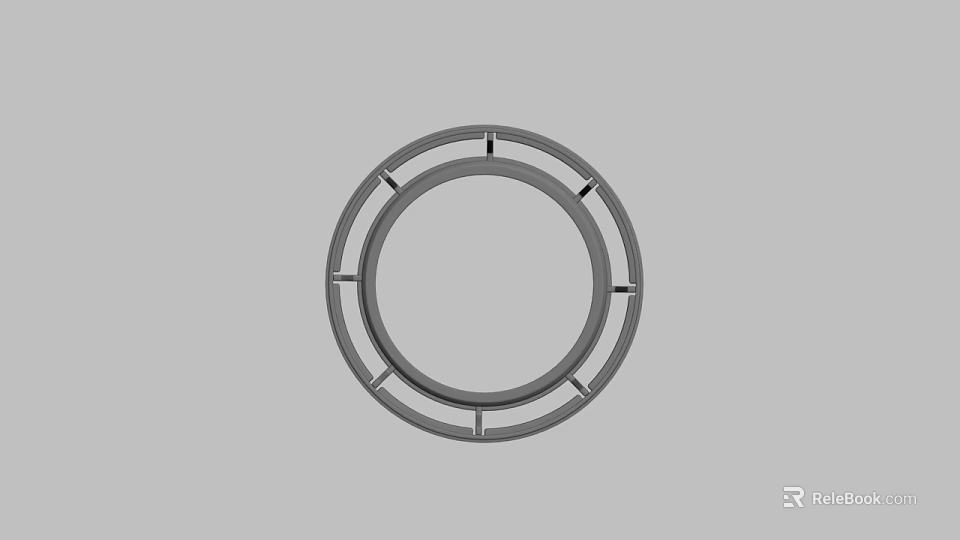 Gray Circular Mechanical Bearing With Inner Outer Rings And Retainer Structure 3d model