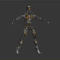 Detailed Mechanical Robot Character With Futuristic Design And Metallic Components In Standing Pose