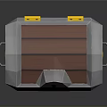 Wooden Treasure Chest With Metal Frame Keyhole Yellow Latch And Yellow Feet