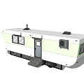 Modern Mobile Home Design With White Exterior Windows Door Steps And Roof Panels