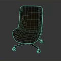 Dark Brown Leather Office Chair With Rolling Wheels And Simple Classic Design