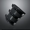 Three Black Cooking Pans With Silver Metal Buckles Stacked As Household Items