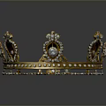 Exquisite Gold Decorative Crown With Detailed Carvings And Sparkling Gemstones For Household Decoration