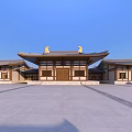 Ancient Architecture Complex With Traditional Style Pagoda Courtyard And Green Surroundings
