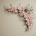 Elegant Wall Decor With Pink Flowers and Green Leaves for Home Wall