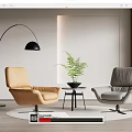 Leisure chair recliner side corner table 3d model