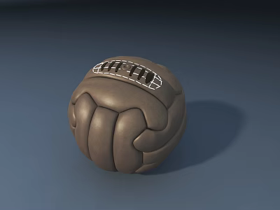 Durable Brown Stitched Rugby Ball Ideal For Sports Training And Games 3d model