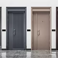 Modern password door 3d model