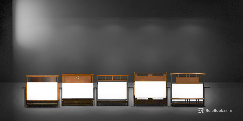 Various Stylish Double Bed Designs With Wooden Frames And Classic Styles 3d model 