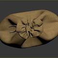 Brown Burlap Cloth Bag With Bow Design For Daily Storage Use 3d model