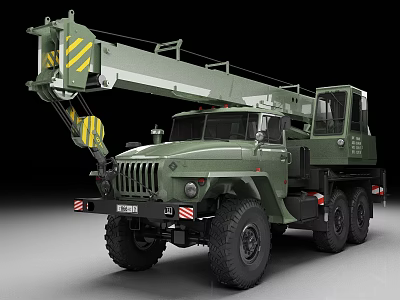 Ural KS3574 crane rescue truck engineering truck crane 3d model Ural KS3574 crane rescue truck engineering truck crane 3d model