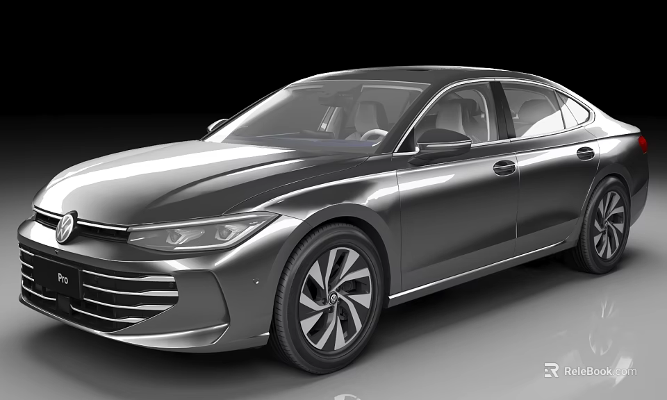 Silver Volkswagen Modern Sedan With Sleek Design Alloy Wheels And LED Headlights 3d model 