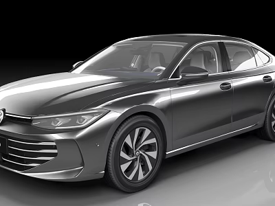Silver Volkswagen Modern Sedan With Sleek Design Alloy Wheels And LED Headlights 3d model