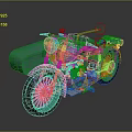Green Vintage Motorcycle With Shiny Body Chrome Details And Retro Design