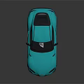 Blue Toyota Sports Car With Sleek Modern Exterior And Reflective Surface