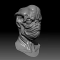 Fierce Game Film Character 3D Head Model With Detailed Facial Features And Strong Jawline