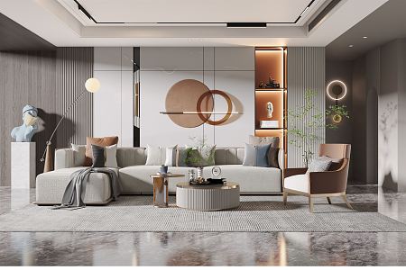 modern living room 3d model