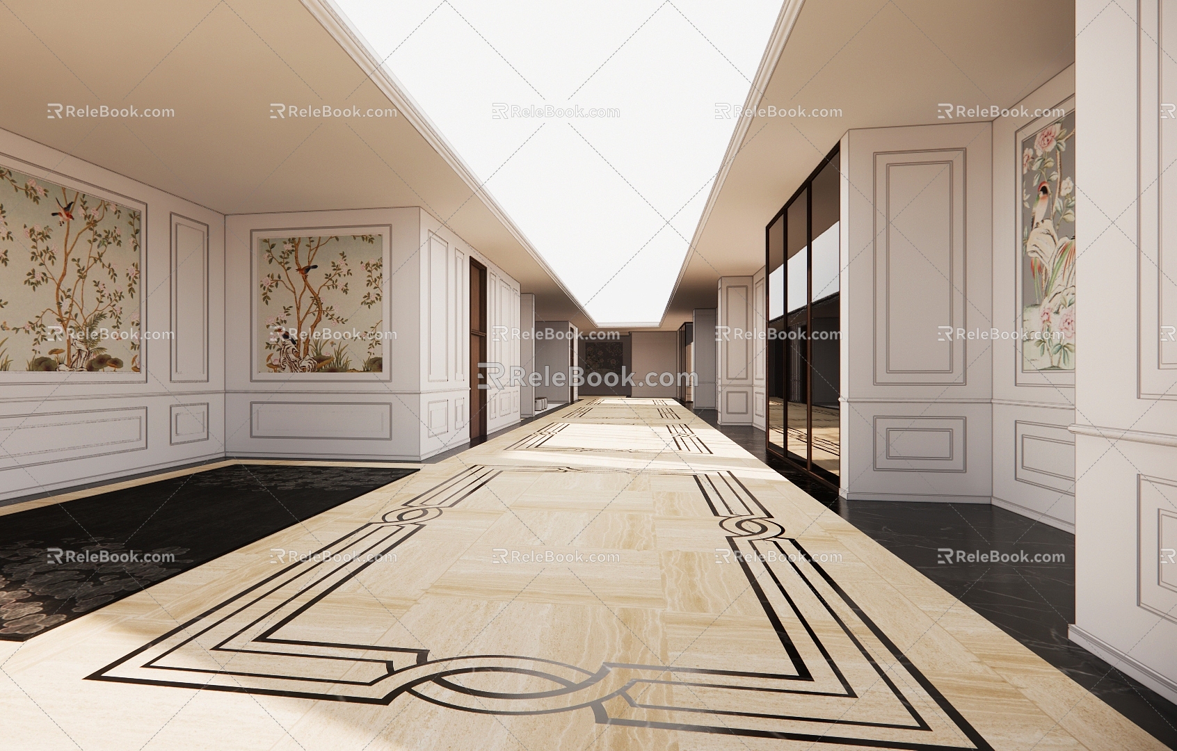 Modern Hotel Away Hotel Corridor 3d model