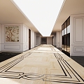 Modern Hotel Away Hotel Corridor 3d model