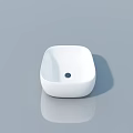 White Square Ceramic Bathroom Sink With Modern Sleek Minimalist Design 3d model