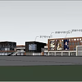 Vibrant Commercial Landscape With Multi Level Brick Buildings Retail Shops And Pedestrian Walkways