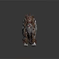 Fantasy Lion Mount Game Character Featuring White Mane Ornate Saddle And Golden Ornaments