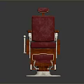 Classic Red Padded Armchair With Wooden Frame Comfortable Upholstery And Footrest Design