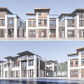 Modern Townhouse Exterior Design With Glass Windows Balconies And Residential Row Layout