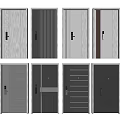 Modern Security Doors Featuring Various Panel Designs And Color Options For Home 3d model