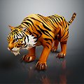 Modern tiger fierce tiger downhill tiger 3d model