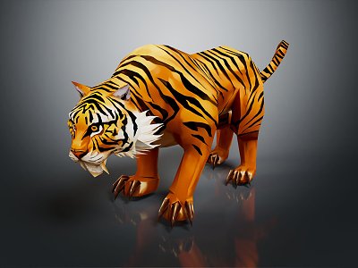 Modern tiger fierce tiger downhill tiger 3d model