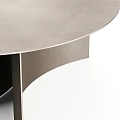 Modern Round Metal Coffee Tables With Unique Curved Base And Smooth Surface