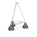 Modern Black Metal Chandelier Design With Three Hanging Lights And Circular Frame