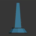 Blue Conical Tower Structure with Textured Surface and Hexagonal Base in Modern Design 3d model