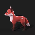 Cute Red And White Cartoon Fox 3D Model Character With Adorable Features